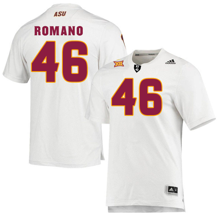 Men #46 Tommy Romano Arizona State Sun Devils College Football Jerseys Stitched-White